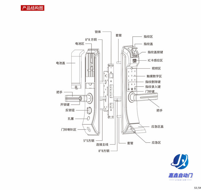 嘉鑫门禁系统C6 红古铜指纹锁