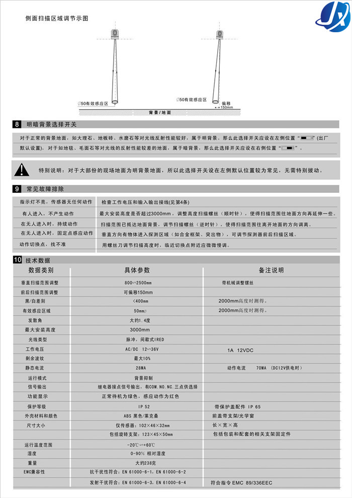 嘉鑫CNB-220感应门配件红外防夹探头