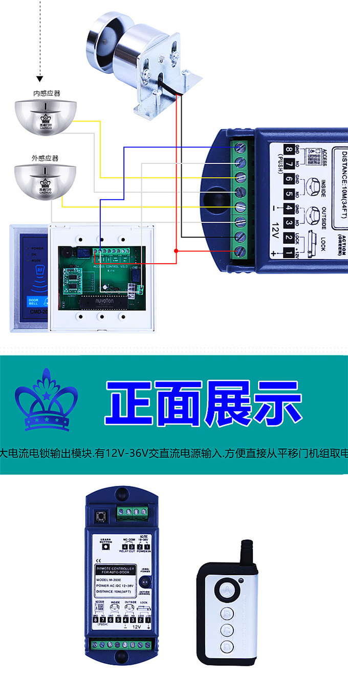 盖卓自动门多功能扩展器感应门遥控器电动平移门禁模块控制器松下通用